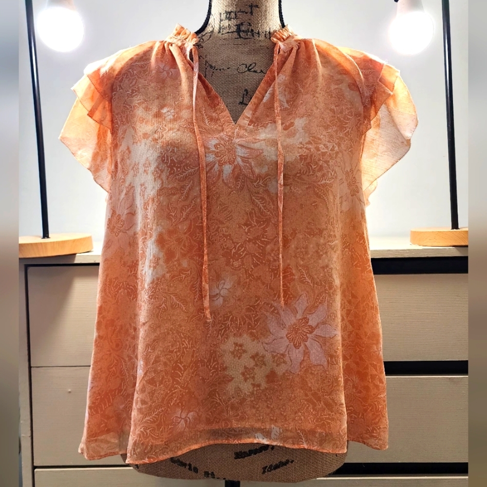 House of Harlow 1960 Orange Tie Front Tunic